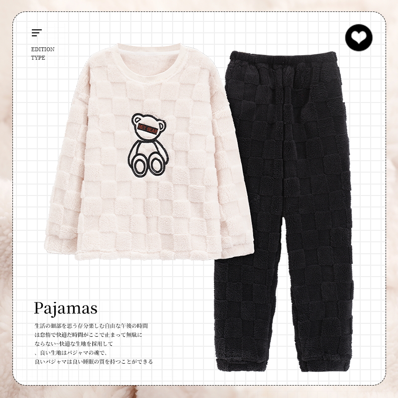 珊瑚绒睡衣女冬季加厚加绒大码胖mm200斤秋冬款法兰绒5XL6XL230斤