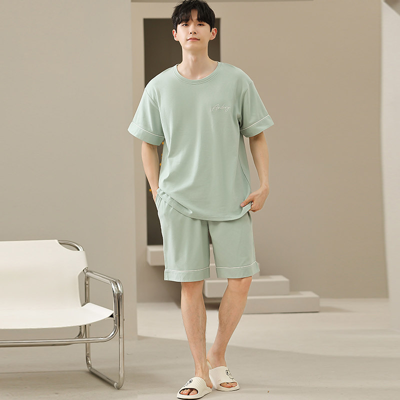 男士睡衣夏季薄款短袖加肥加大码莫代尔宽松家居服230斤250斤6XL