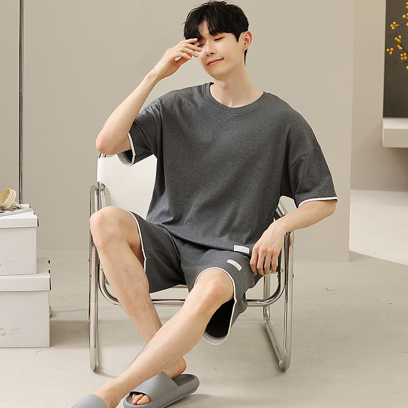 加肥加大睡衣男夏季莫代尔短袖短裤圆领凉感特大码230斤250斤6XL