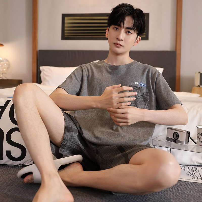 睡衣男夏短袖纯棉加肥加大男士家居服莫代尔男款220斤240斤5XL6XL