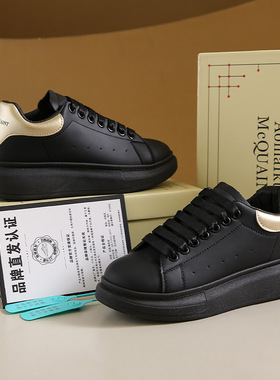男女四季鞋平底板鞋低帮厚底内增高真皮运动休闲防水防滑耐磨舒适