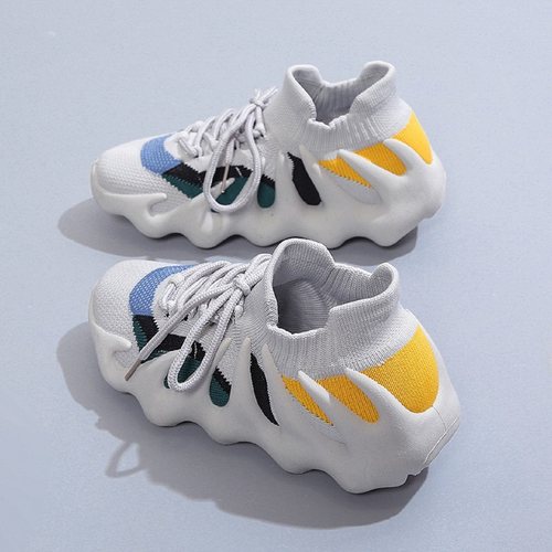 情侣鞋尖头厚底网鞋八爪鱼袜子鞋