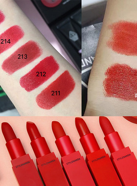 现货 韩国3ce红色系口红 哑光持久滋润保湿唇膏 正红酒红亮红粉红