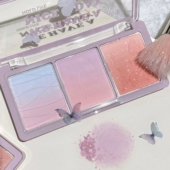 小红书同款 hold live秘境花园三色腮红低饱和膨胀色渐变腮蓝腮紫