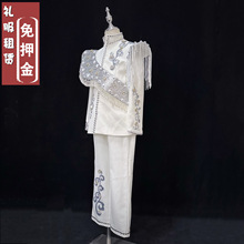 出租男童快乐阳光传奇的霍元甲租中国风走秀个性潮服白色西装租赁