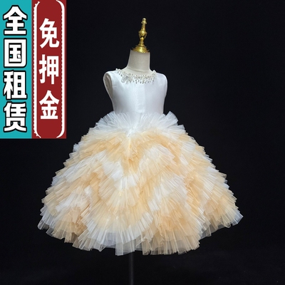 出租女童蓬蓬纱大裙摆公主裙短裙生日小主持人歌唱比赛走秀小礼服