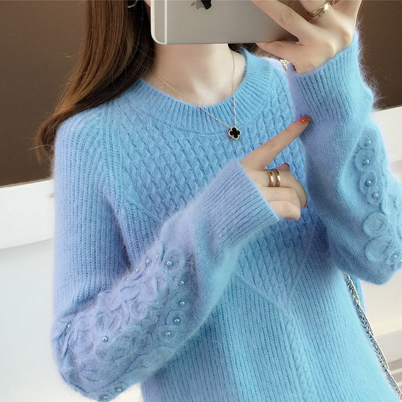 毛衣女士新款冬季宽松线衣韩版慵懒风上衣高领学院风短款长袖针织