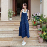 牛仔背带裙女2025春夏季新款韩系复古百搭遮肉修身宽松A字连衣裙，女装连衣裙，浙宝179
