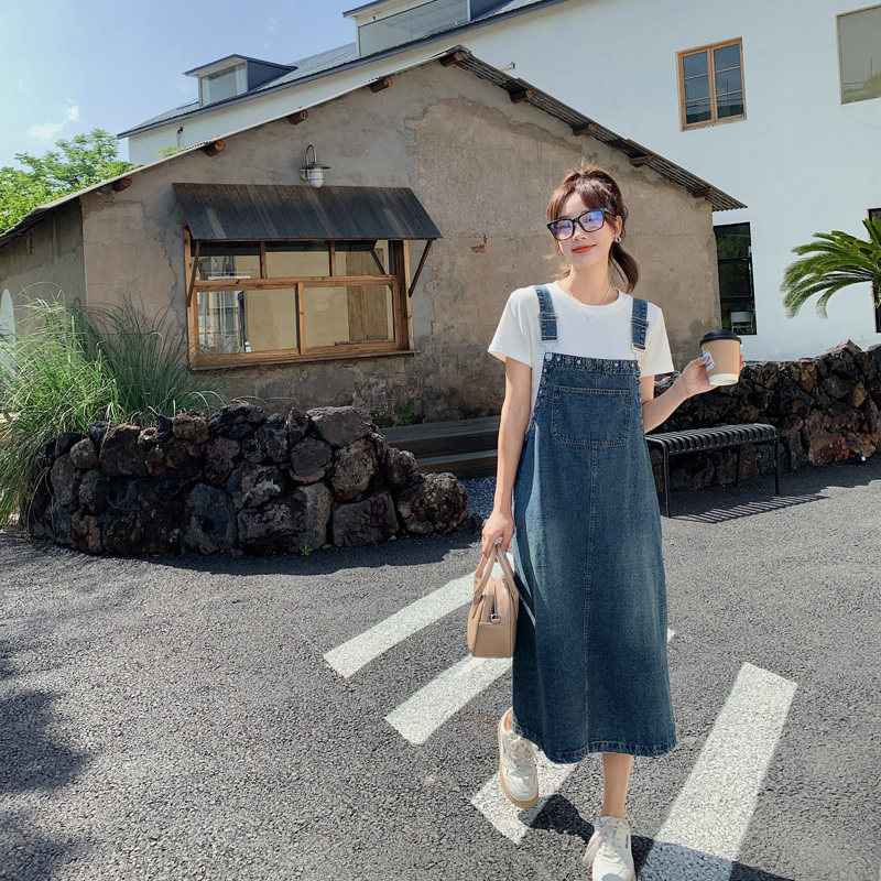 背带裙女夏季2024新款学院风洋气减龄宽松休闲长裙1631-P115-K16,女装连衣裙,浙宝179