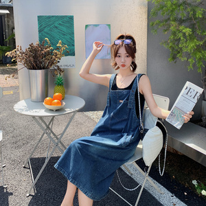 牛仔背带裙女夏季2023新款设计感减龄宽松显瘦连衣1632-P110-K158图片