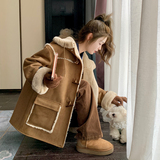 2023新款皮毛一体外套加绒加厚中长外套1652-P195-K288，女装皮草，浙宝179