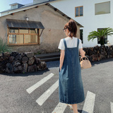 背带裙女夏季2023新款学院风洋气减龄宽松休闲长裙1631-P115-K168，女装连衣裙，浙宝179