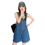 孕妇装2022夏季新款时尚牛仔背带短裤韩版薄款洋气外穿裤子，女装连体裤，浙宝179