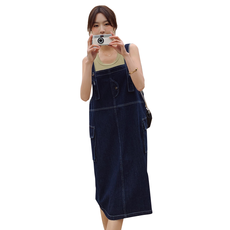 大货已出!!!2023年新款大码牛仔背带裙女宽松高腰1621-P95-K148,女装连衣裙,浙宝179