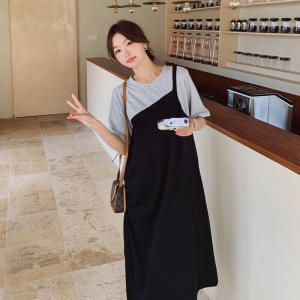 大货已出!!!2023年新款拼色连衣裙女款式大摆女款1625-P95-K148图片