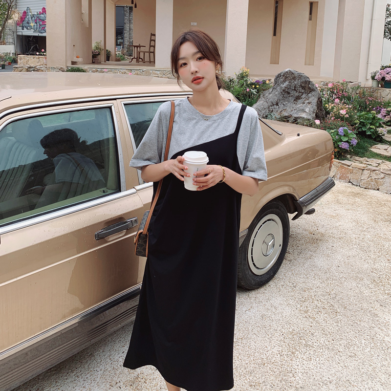 大货已出!!!2023年新款拼色连衣裙女款式大摆女款1625-P95-K148，女装孕妇装，浙宝179