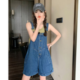 孕妇装2022夏季新款时尚牛仔背带短裤韩版薄款洋气外穿裤子，女装牛仔裤，浙宝179