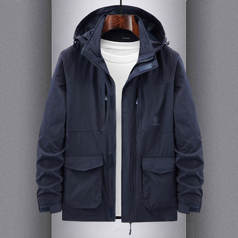 春秋多口袋夹克外套男