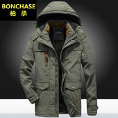 中长款 多袋棉服 秋冬棉衣男户外加绒加厚保暖棉袄外套休闲上衣大码