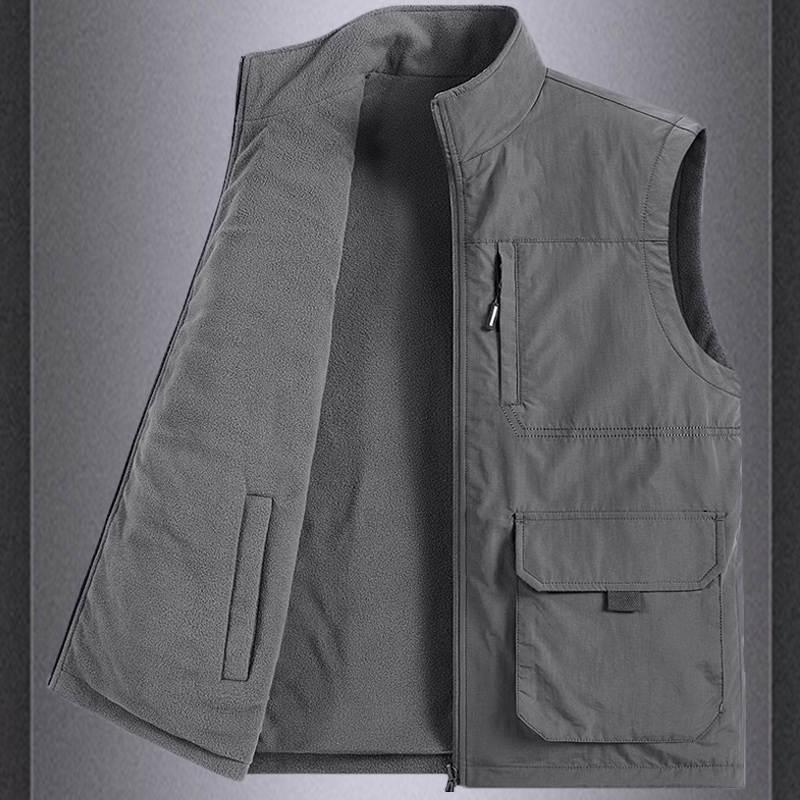 柏承双面穿马甲男中青年宽松大码