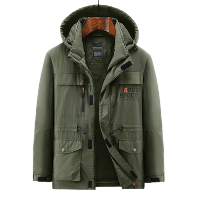 冬季加绒加厚工装棉服男