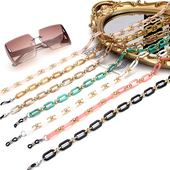 8字环扣双色亚克力眼镜链挂脖女男diy挂绳口罩链子耳机链条11mm粗