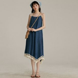 波西米亚流苏连衣裙不规则个性 连衣裙春夏设计小众百搭度假吊带裙