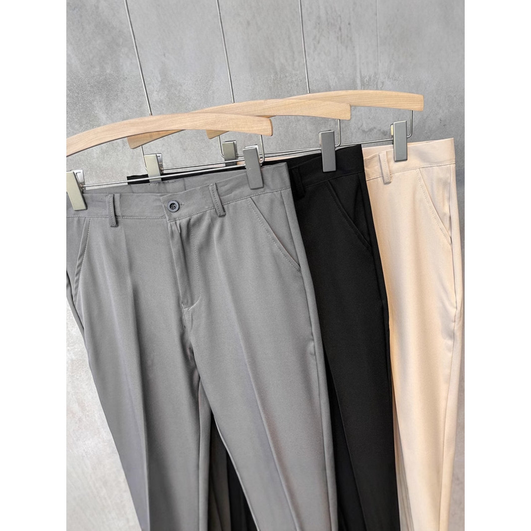 春秋季高级感小西裤子男士韩式商务小脚垂感百搭休闲九分西装长裤