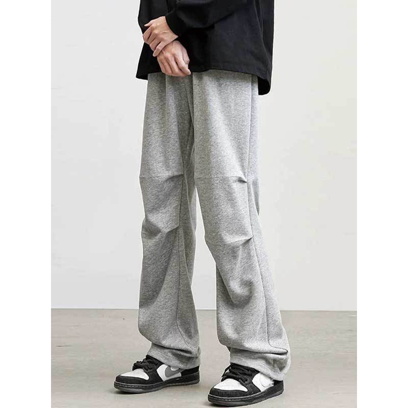 美式褶皱重磅卫裤男款春秋季设计感运动裤子百搭潮牌宽松休闲长裤