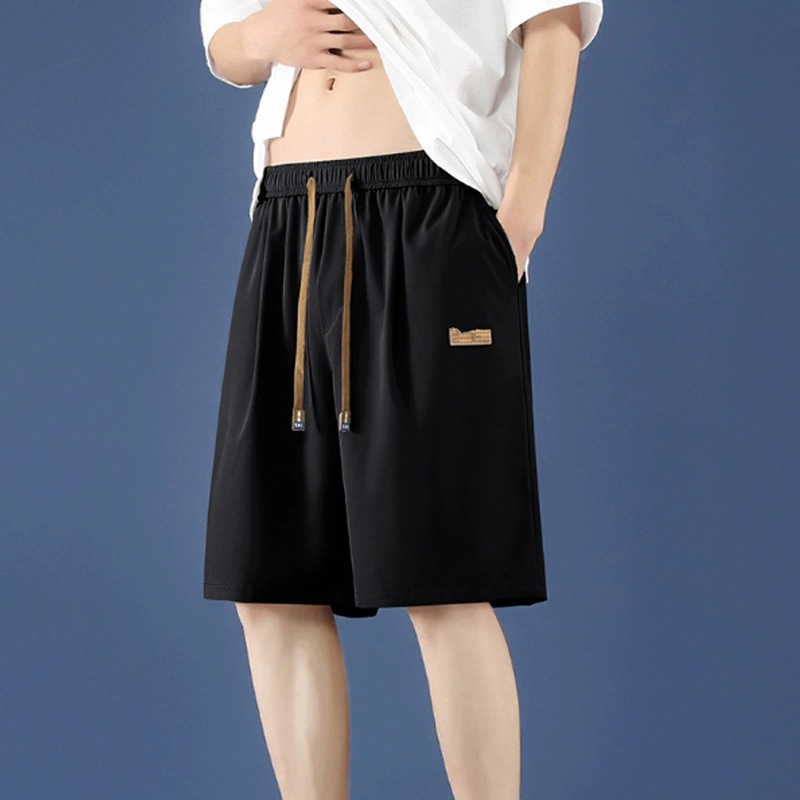 新中式潮牌宽松运动裤男ins夏季百搭休闲裤男女同款冰丝小标短裤1