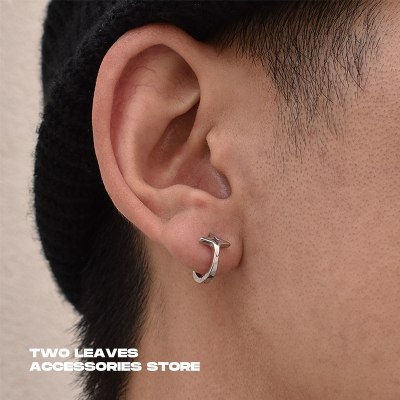 TWOLEAVES欧美纯银男女星星耳环