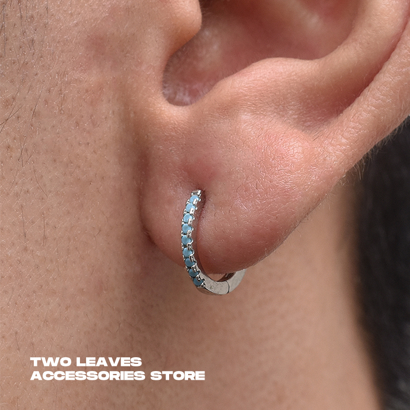 TWOLEAVES欧美纯银绿松石耳环