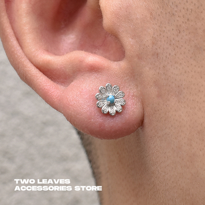 TWOLEAVESS925纯银钻雏菊耳钉