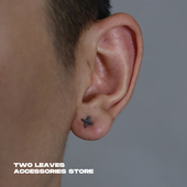 TWO LEAVES S925纯银X字母耳钉复古做旧嘻哈小巧迷你简约男女耳饰