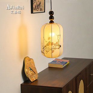 宋代美学床头小吊灯中式国风禅意简雅茶室灯玄关过道中古装饰吊灯