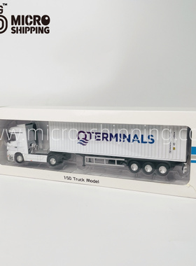 Q-terminals合金货柜车模型1：50集装箱车模型货柜车模型箱式车模