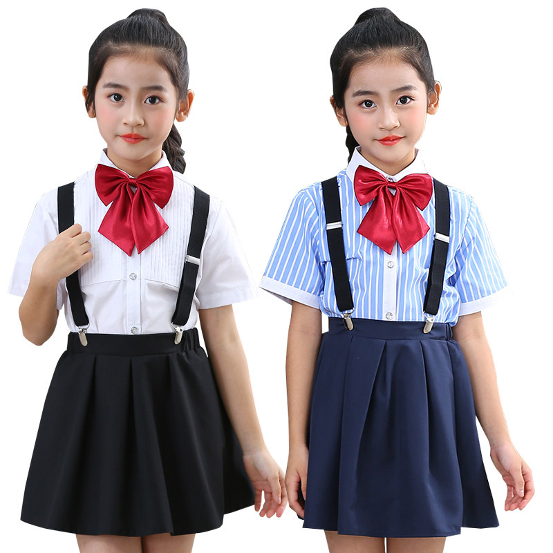 校园大合唱演出服幼儿园女童背带短裙诗朗诵表演服装儿童礼服套装