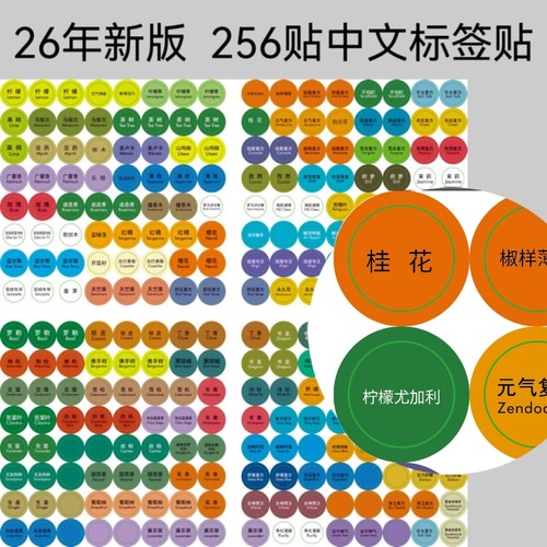 全新精油贴纸标签瓶盖名doterra