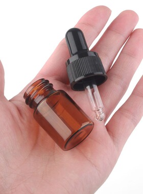 茶色1Ml/2ml/3ml小样精油滴管瓶 药油精华液试用装空瓶胶头滴管瓶