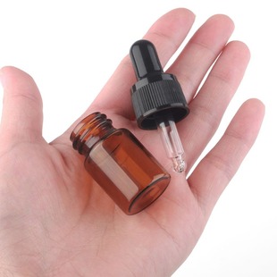 茶色1Ml/2ml/3ml小样精油滴管瓶 药油精华液试用装空瓶胶头滴管瓶