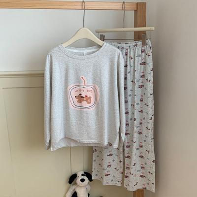 睡衣女春秋季薄款纯棉长袖2025新款可爱卡通休闲家居服套装可外穿