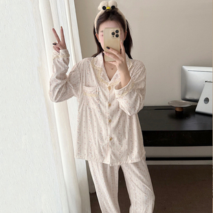 德绒睡衣女款秋冬季2026新款甜美可爱花边加绒保暖休闲家居服套装