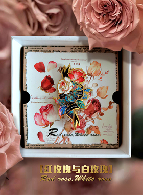 Max无界玫瑰花胸针金属徽章女设计感小众别针胸花配饰男高档扣针