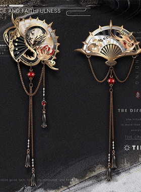 中国风胸针蛟龙鸿雁设计感小众创意女徽章中古原创饰品大衣情侣男