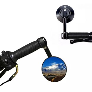 适用凯旋 Trident660 复古圆镜 反光镜改装 后视镜 手把堵镜