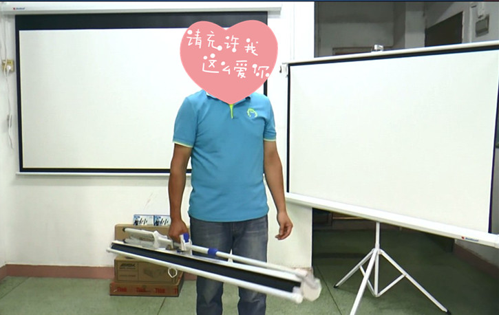 投影幕布便携支架投影仪50-150寸落地式三角架幕布免安装移动幕布