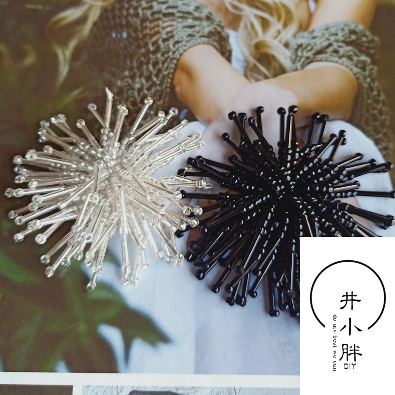 黑色耳环补丁贴珠管