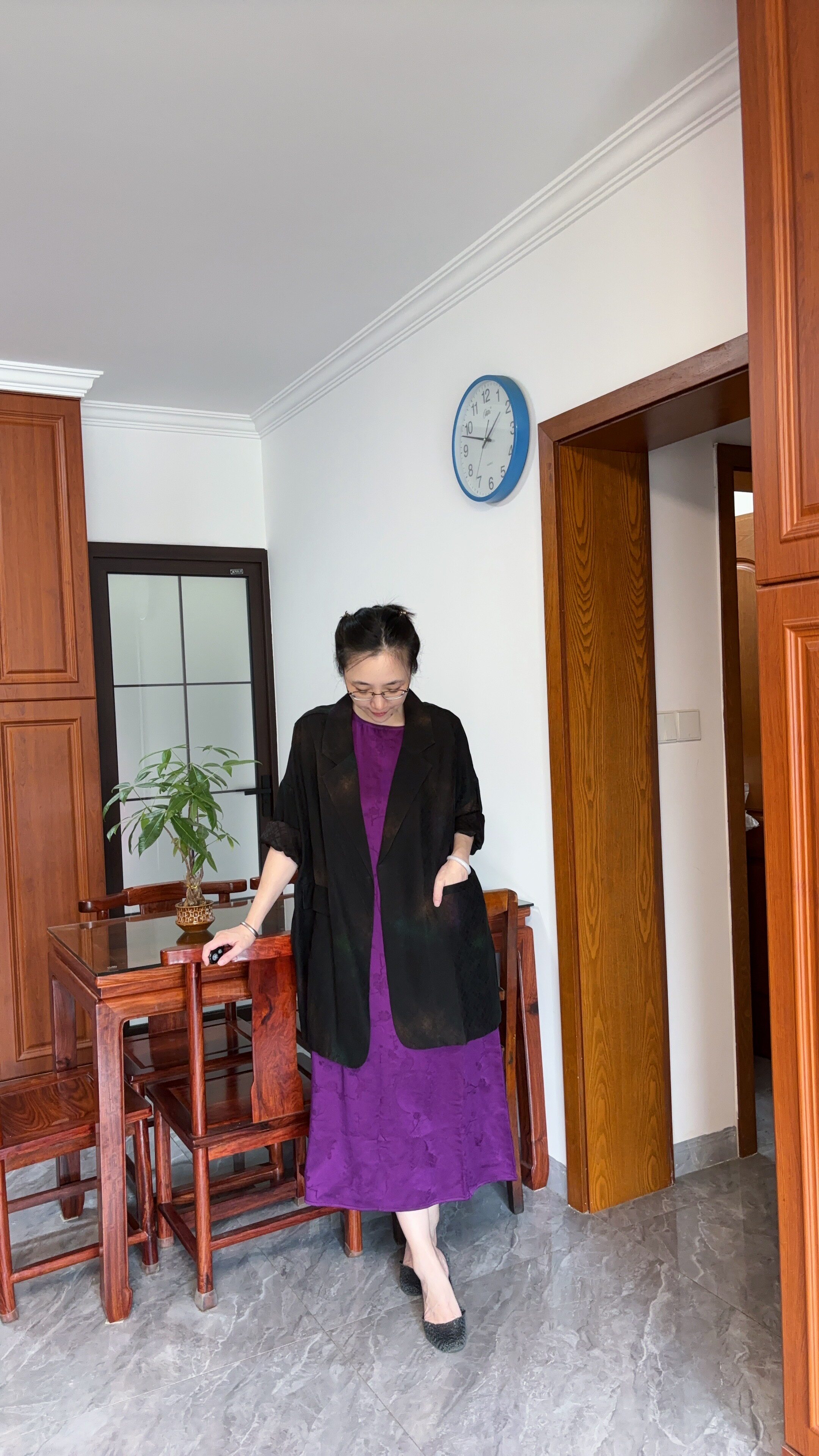 特价新款纯桑蚕丝真丝猫眼香云纱西装女休闲外套宽松简约复古时尚