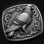 S999足银皮带扣头 和平鸽 爱情鸽子 平等鸽腰带扣男平滑扣单扣