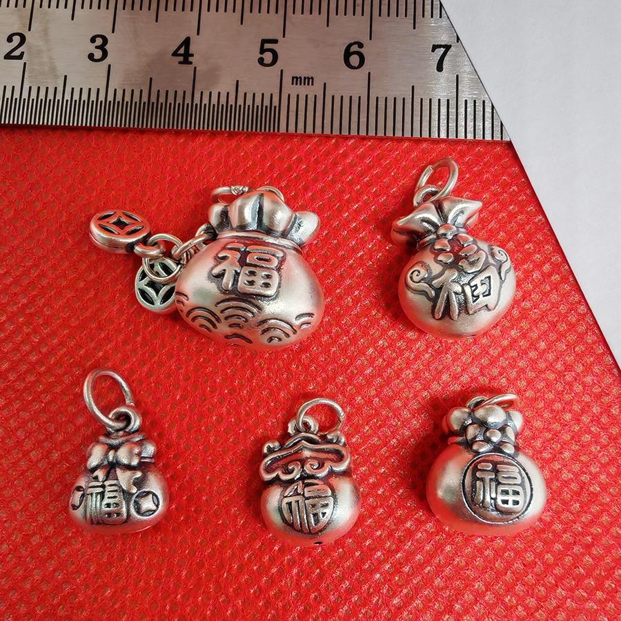 999足银福袋串饰转运珠配件手串手工编织纯银散珠手链DIY串珠配饰